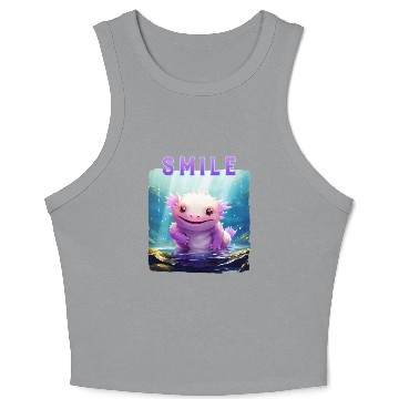 Discover Colorful Smiling Lizard Underwater Crop Tank Top