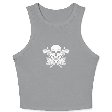 Discover Skeleton Roses Guitar Guns Skull Roses Crop Tank Top