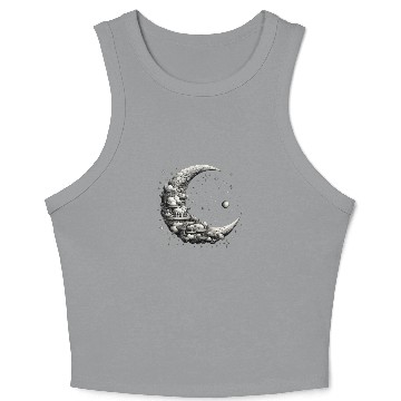 Discover Cool Full Moon - Solar Eclipse, Moon Phases Total Crop Tank Top