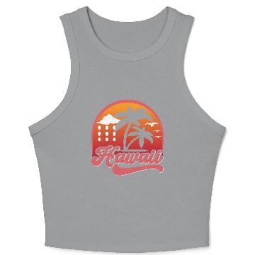 Discover Island Sunset Aloha Paradise Hawaiian sunset Crop Tank Top