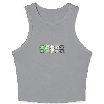 Discover Aromantik Flag Pride Lgbtq Cute Sloth Crop Tank Top