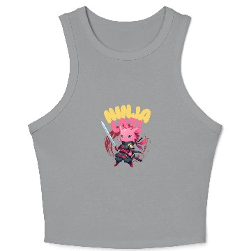 Discover Kawaii Axolotl Ninja Crop Tank Top