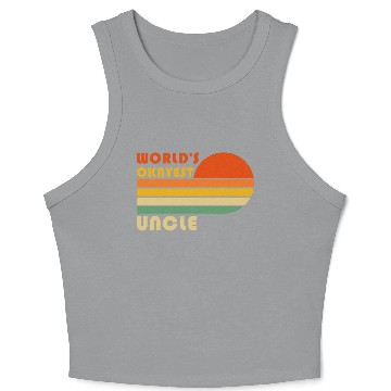 Discover World's Okayest Uncle Funny Retro Vintage Crop Tank Top