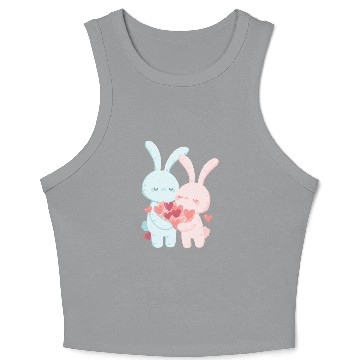 Discover Whimsical Duo: Creative Couple Graphics Design Crop Tank Top