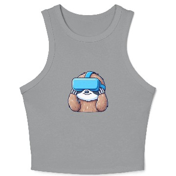 Discover Sloth as VR Gamer: Cool and Digital Crop Tank Top