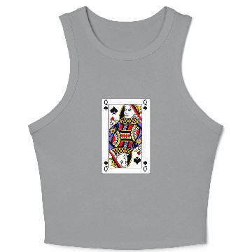 Discover Queen of Spades Playing Card Crop Tank Top