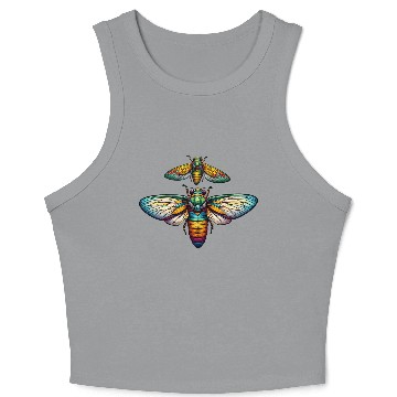 Discover Colorful Cicada Insect Great Eastern Brood Cicada Crop Tank Top