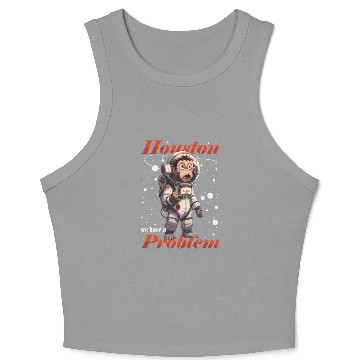 Discover Houston we have a problem astronaut space monkey Crop Tank Top