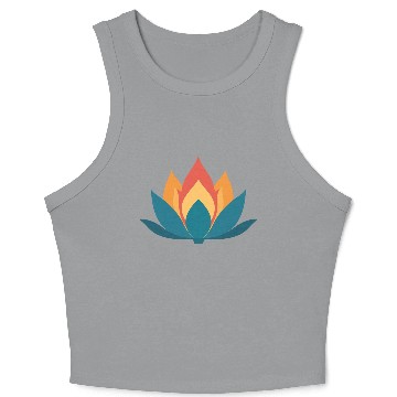Discover Lotus With Orange Blue Petals Crop Tank Top