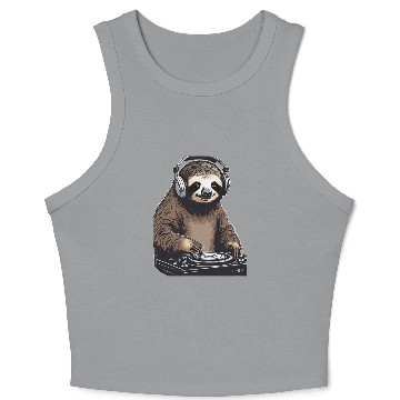 Discover Sloth DJ Crop Tank Top