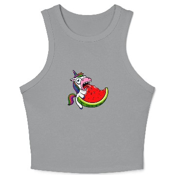 Discover Unicorn Melon Sweet Comic Crazy Funny Quirky Crop Tank Top