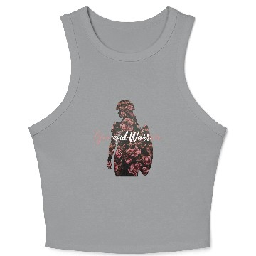 Discover Graceful Warrior Flower Background Design Crop Tank Top