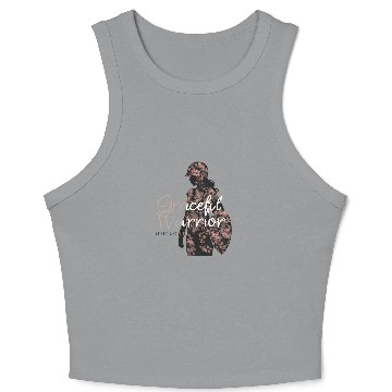 Discover Graceful Warrior Flower Background Design Crop Tank Top
