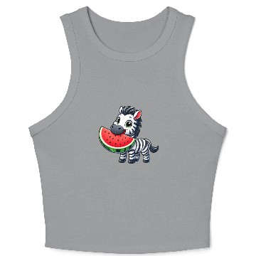 Discover Zebra melon watermelon fruit fruity Crop Tank Top