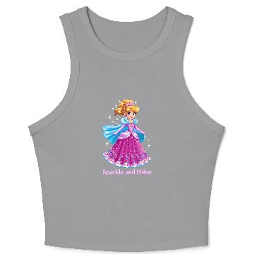 Discover Pixel Art Anime Princess Crop Tank Top