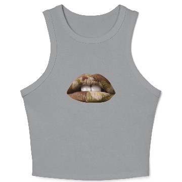 Discover Camo Lips Crop Tank Top
