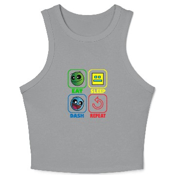 Discover Eat Sleep Dash Repeat Video Game Geometry Video Crop Tank Top