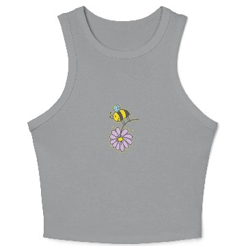 Discover Bee with Flower Animals Nature Beekeeper Crop Tank Top