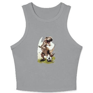 Discover Soccer Player Dinosaur Crop Tank Top