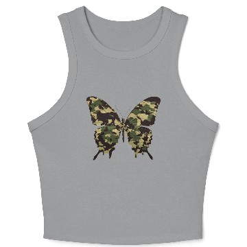 Discover Natural Camouflage Butterfly Crop Tank Top