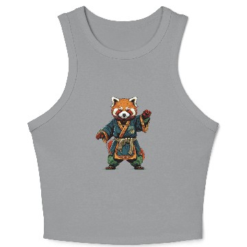 Discover Red panda karate fighting style Crop Tank Top