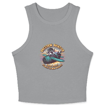 Discover Raccoon Aviator Crop Tank Top