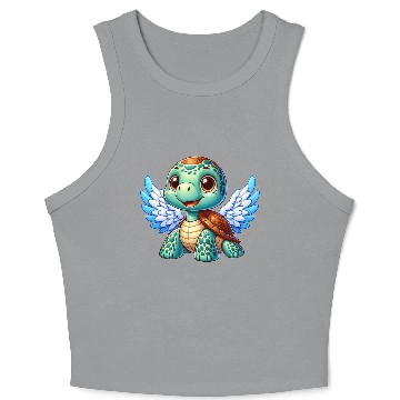 Discover Angel Turtle with Wings and Halo Crop Tank Top