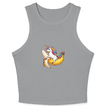 Discover Unicorn on banana Crop Tank Top