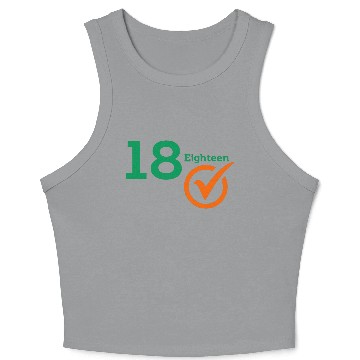 Discover The Number 18 Eighteen Typography Crop Tank Top