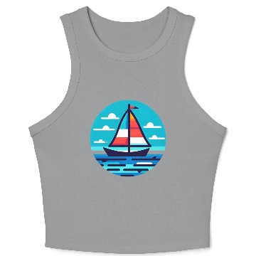 Discover Sailboat on the ocean Crop Tank Top