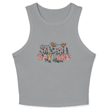 Discover Wildflower Teacher Name Crop Tank Top