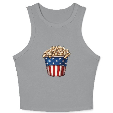 Discover 4th Of July. popcorn Crop Tank Top