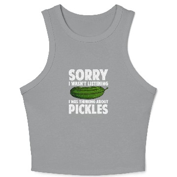 Discover Pickle Design Cucumber Dill Pickle Lover Crop Tank Top