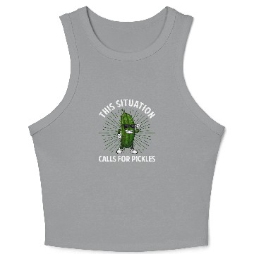 Discover Pickle Design Cucumber Dill Pickle Lover Crop Tank Top