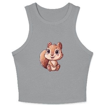 Discover Adorable Squirrel With Big Eyes Crop Tank Top
