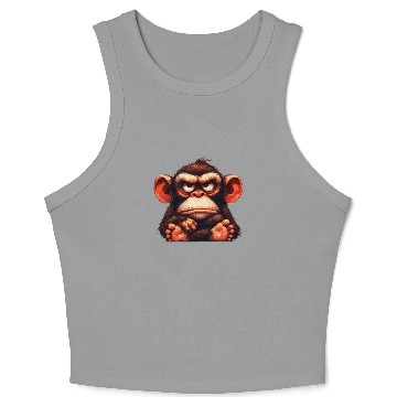 Discover animals grumpy ape monkey Crop Tank Top