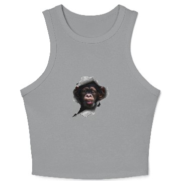 Discover Chimp, Monkey Lover, Chimpanzee, Monkey Crop Tank Top