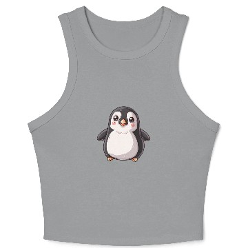 Discover Adorable Penguin Character Standing Alone Crop Tank Top