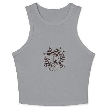 Discover Groovy Hippie Mushroom Crop Tank Top