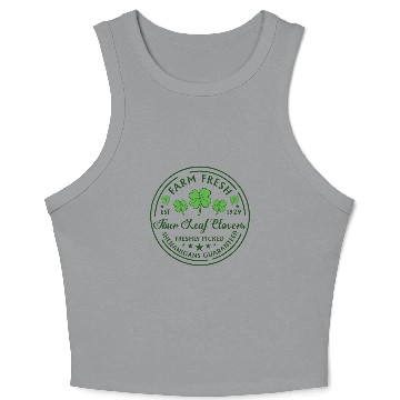 Discover St Patricks Day Farm Fresh Four Leaf Clovers Crop Tank Top