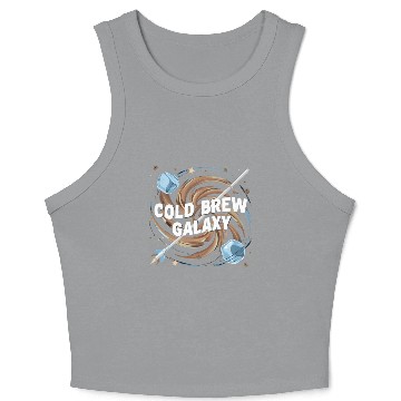 Discover Cold Brew Galaxy Design - Space & Coffee Fusion Crop Tank Top