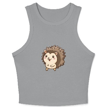 Discover Adorable Smiling Hedgehog Graphic Crop Tank Top