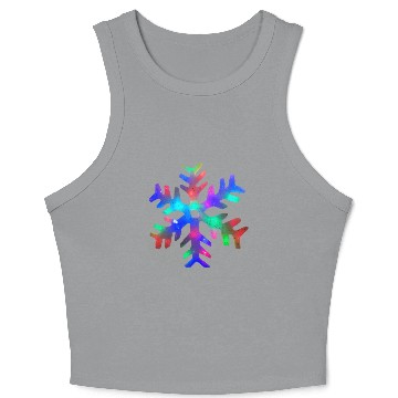Discover Colorful Rainbow Snowflake Crop Tank Top