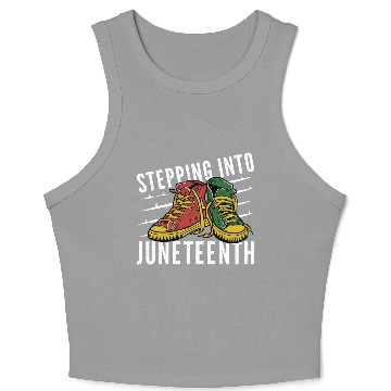 Discover Stepping Into Juneteenth 2024 Afro American Crop Tank Top