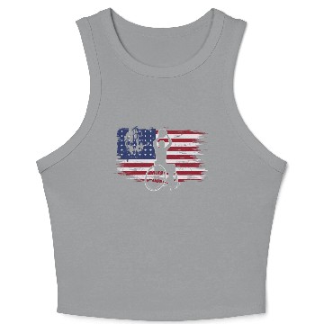 Discover US Flag Wheelchair Basketball Crop Tank Top