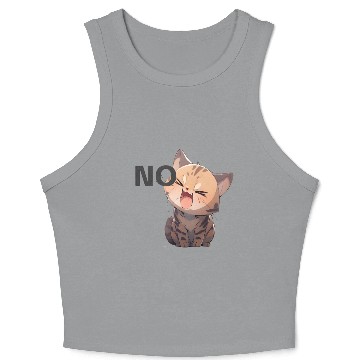 Discover Angry Kawaii Bengal Cat kitten interjection “NO" Crop Tank Top