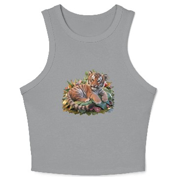 Discover cute baby tiger Crop Tank Top