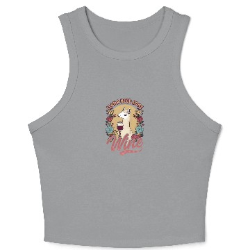 Discover Alpaca Llama Llama Need Some Wine Crop Tank Top