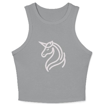 Discover Minimalist Unicorn Symbol - light pink gray Crop Tank Top