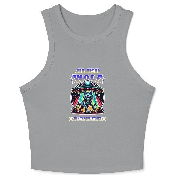 Discover Alien Wolf, join the resistance Crop Tank Top